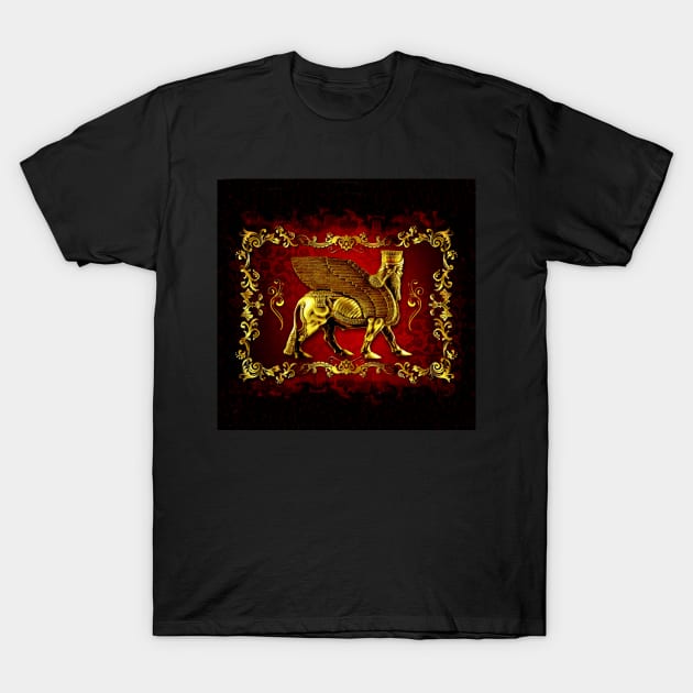 Assyrian LAMASSU ( WInged Bull) T-Shirt by doniainart